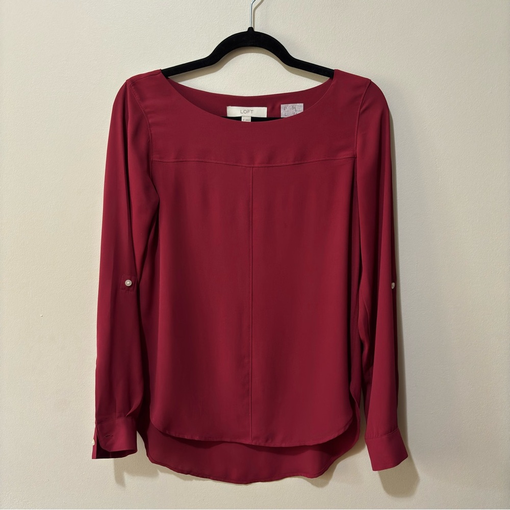LOFT Women's Deep Red Blouse